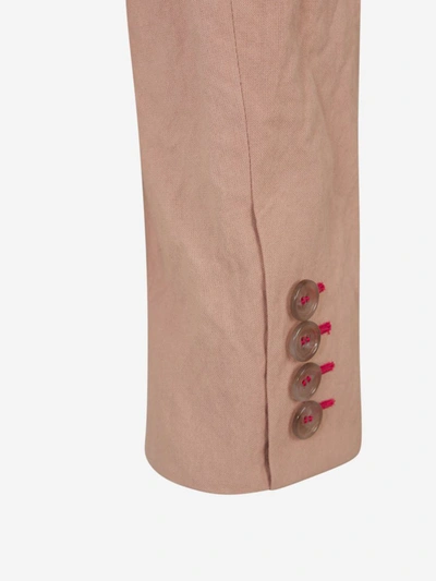 Shop Acne Studios Cropped Cotton Blazer In Rosa Envellit