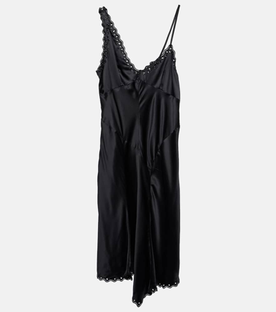 Shop Isabel Marant Ayrich Embroidered Silk Midi Dress In Black
