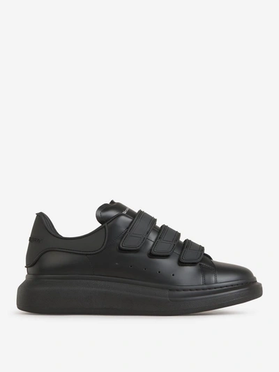 Shop Alexander Mcqueen Leather Larry Sneakers In Negre