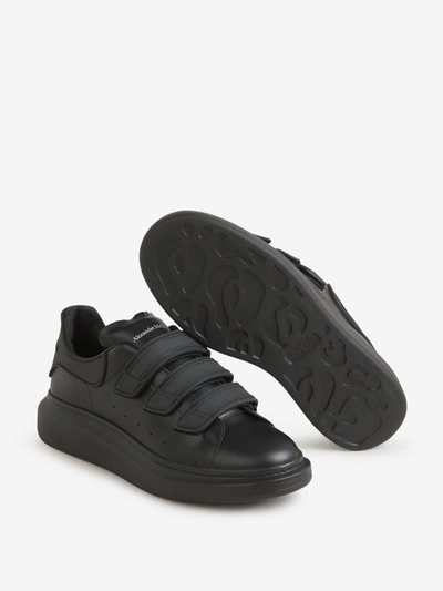 Shop Alexander Mcqueen Leather Larry Sneakers In Negre