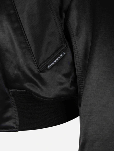 Shop Alexander Wang Cropped Bomber Jacket In Negre