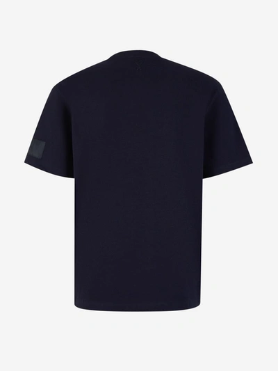 Shop Ami Alexandre Mattiussi Ami Paris Plain Cotton T-shirt In Blau Nit