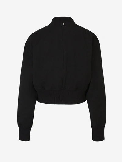 Shop Ami Alexandre Mattiussi Ami Paris Wool Bomber Jacket In Negre