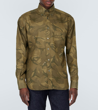 Tom Ford Military Motif Shirt In Camo
