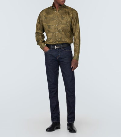 Tom Ford Military Motif Shirt In Camo