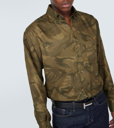 Tom Ford Military Motif Shirt In Camo