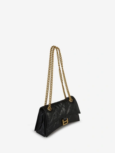 Shop Balenciaga Crush S Shoulder Bag In Negre
