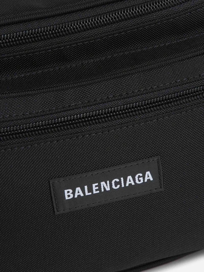 Shop Balenciaga Logo Canvas Belt Bag In Negre