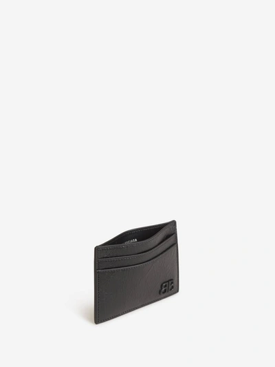 Shop Balenciaga Logo Leather Card Holder In Negre
