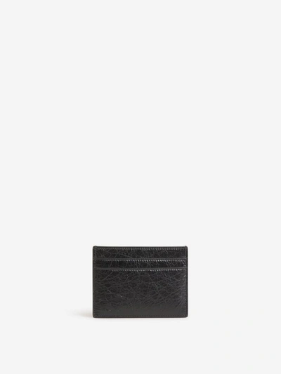 Shop Balenciaga Logo Leather Card Holder In Negre