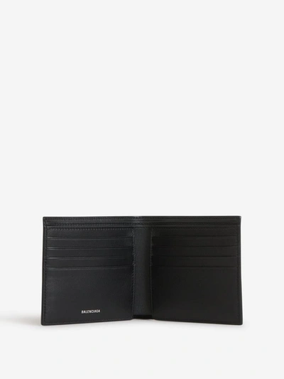 Shop Balenciaga Logo Leather Wallet In Negre