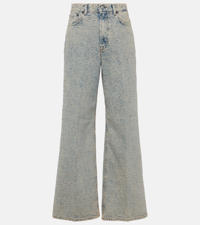 Shop Acne Studios Monogram High-rise Wide-leg Jeans In Blue Beige