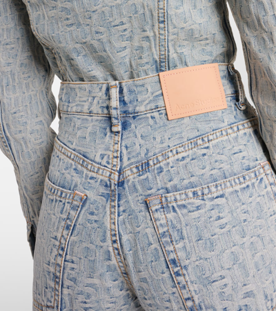 Shop Acne Studios Monogram High-rise Wide-leg Jeans In Blue Beige