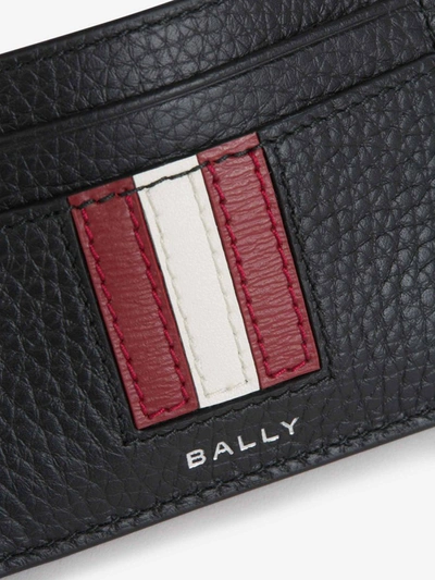 Shop Bally Logo Leather Card Holder In Marró Fosc