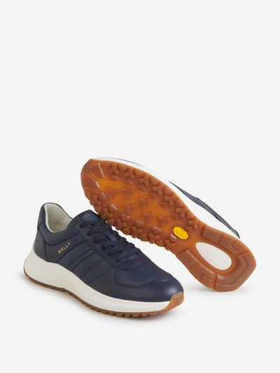 Shop Bally Smooth Leather Sneakers In Blau Marí