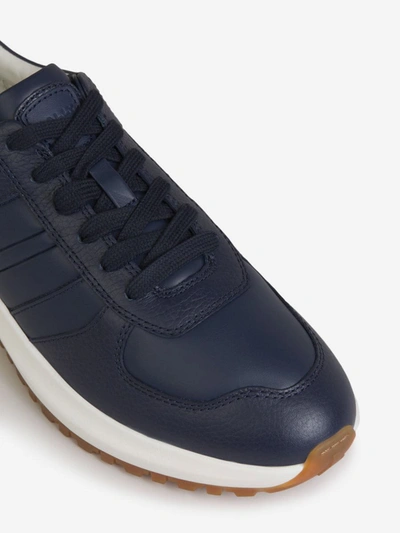 Shop Bally Smooth Leather Sneakers In Blau Marí