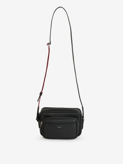 Shop Bally Striped Leather Shoulder Bag In Negre