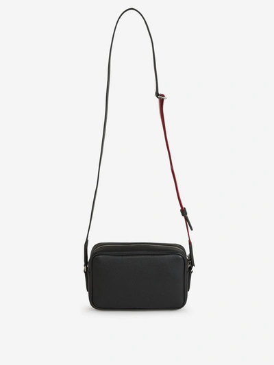 Shop Bally Striped Leather Shoulder Bag In Negre