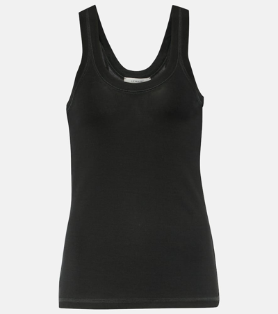 Shop Lemaire Ribbed-knit Cotton Tank Top In Black