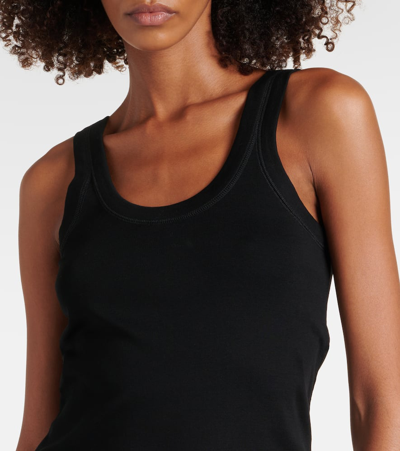 Shop Lemaire Ribbed-knit Cotton Tank Top In Black