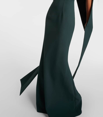 Safiyaa Caped Gown In D. Spruce