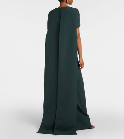 Shop Safiyaa Caped Gown In D. Spruce