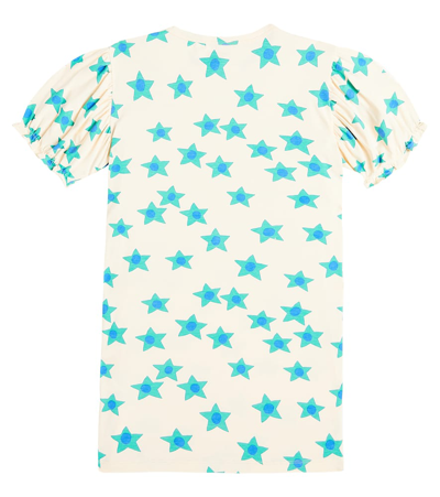Tinycottons Printed Cotton-blend Jersey Dress In Light Cream