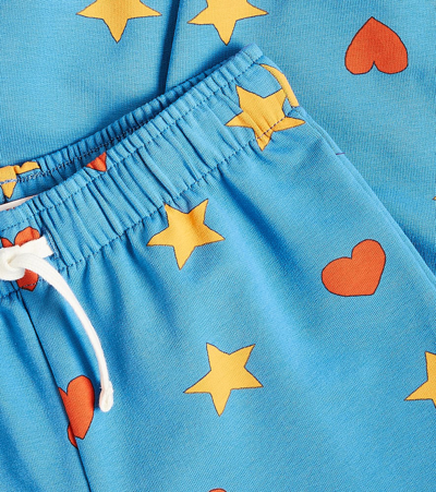 Shop Tinycottons Hearts Stars Cotton-blend Jersey Sweatpants In Blue