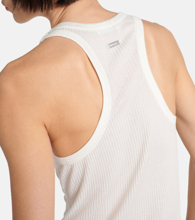 Shop Ferragamo Silk And Cupro Jersey Tank Top In Off White