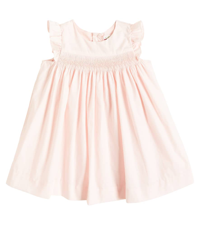 Shop Bonpoint Baby Clothibis Ruffled Cotton Dress In Pink