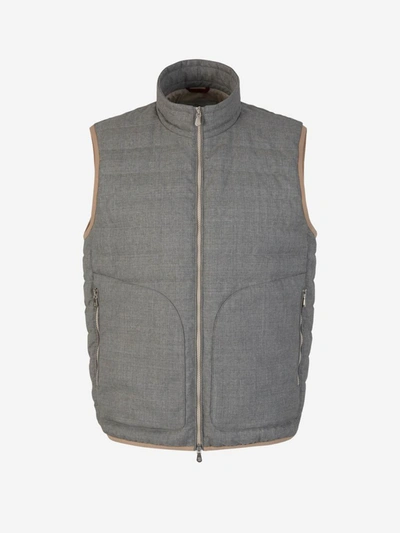 Shop Brunello Cucinelli Wool Sport Vest In Gris Clar