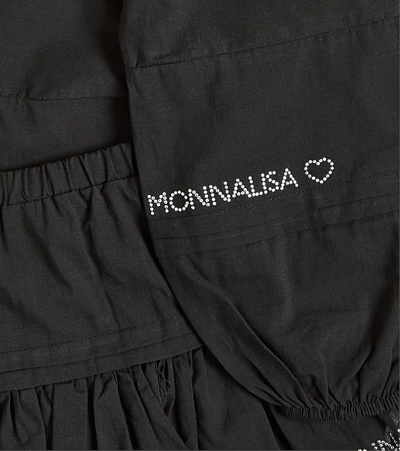 Shop Monnalisa Cotton Top And Skirt Set In Nero