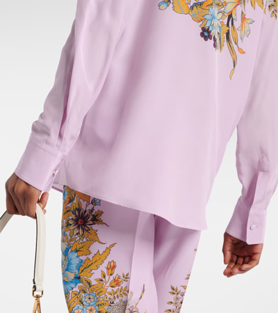 Shop Etro Floral Silk Shirt In Pink