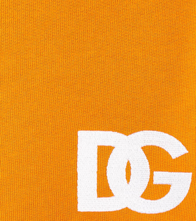 Dolce & Gabbana Logo Cotton Jersey Shorts In Arancio Brillante