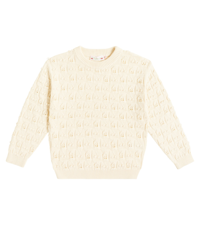 Shop Bonpoint Anumati Cotton Sweater In Ecru