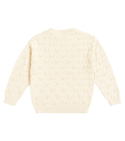Shop Bonpoint Anumati Cotton Sweater In Ecru