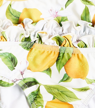 Shop Suncracy Palermo Printed Ruffled Bikini In Yellow Lemons