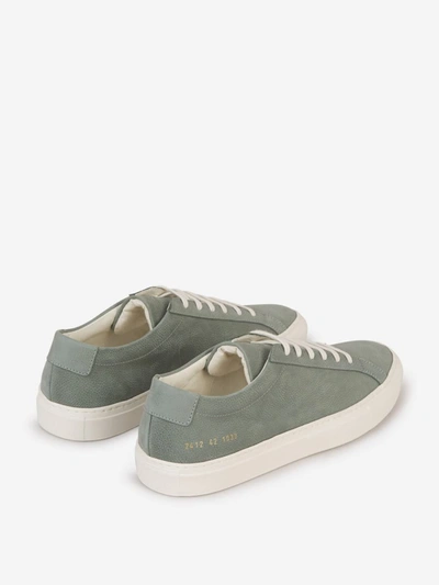 Shop Common Projects Leather Achilles Sneakers In Verd Fosc