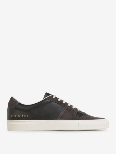 Shop Common Projects Leather Sneakers In Negre