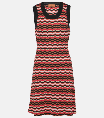 Missoni Zig Zag Cotton-blend Mini Dress In White Base Multicolor