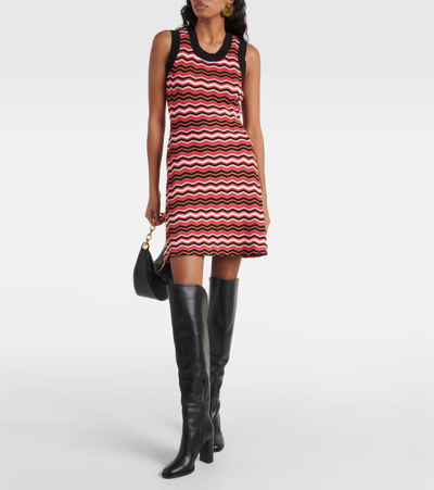 Missoni Zig Zag Cotton-blend Mini Dress In White Base Multicolor