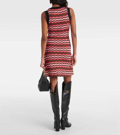 Missoni Zig Zag Cotton-blend Mini Dress In White Base Multicolor