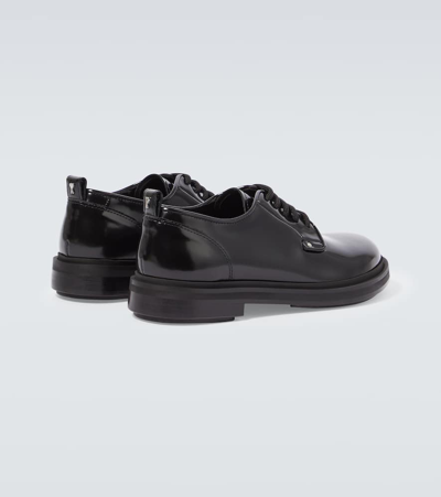 Shop Ami Alexandre Mattiussi Anatomical Leather Derby Shoes In Black