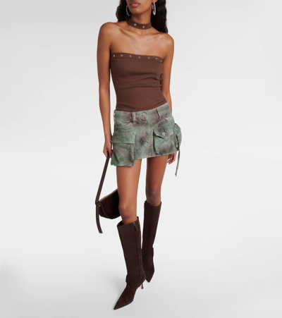Manolo Blahnik Bayhi Gala Suede Knee-high Boots In Brown