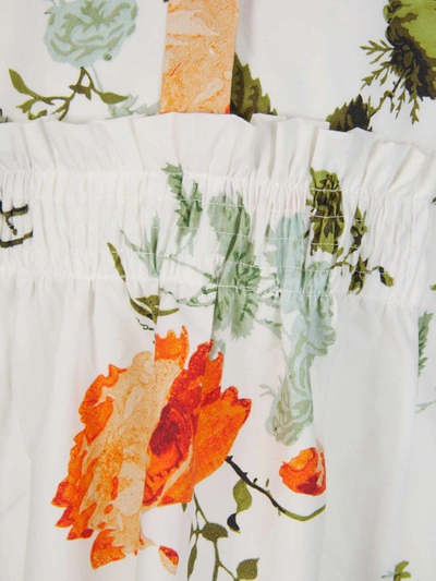 Shop Erdem Floral Midi Dress In Blanc