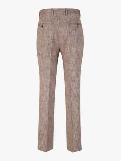 Shop Etro Textured Formal Trousers In Bordeus