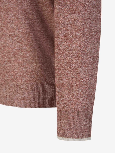 Shop Fedeli Linen And Cotton Sweater In Vermell