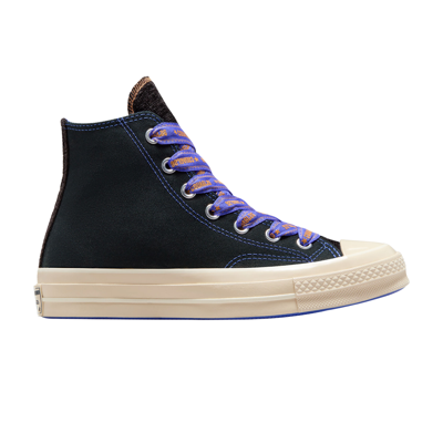 Pre-owned Converse Chuck 70 High 'ribbon Laces - Black Blue Flame'
