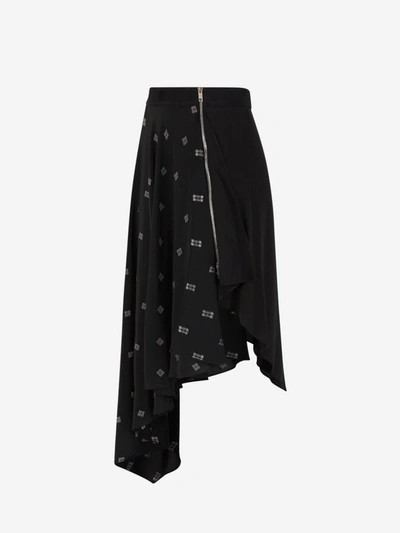 Shop Givenchy Silk Midi Skirt In Negre