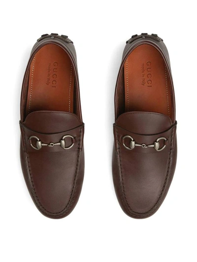 Shop Gucci Flat Shoes In Cocoa